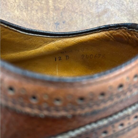 Vintage Dexter Brown leather Brogue punched wingtip Men\'s Oxfords 12 D